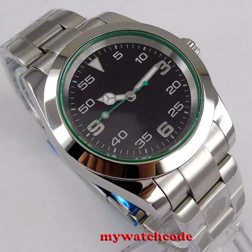 39mm Bliger Sterile Black Dial Luminous Mark Sapphire Glass Automatic 316L Stainless Steel Silver NH35A MIYOTA 8215 Watch Men | Наручные