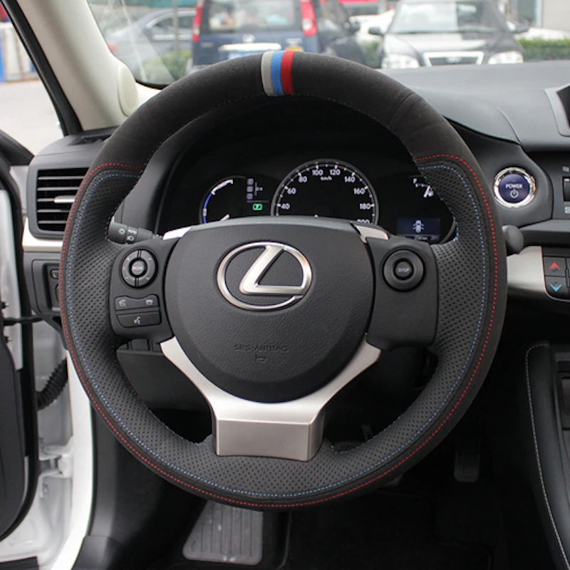

Для Lexus NX200t RX350 ES240 LX570 DIY ручной работы из кожи и замши чехол рулевого колеса автомобиля