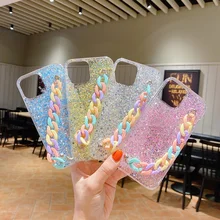Phone Case For OPPO Reno 6 5 4 2 Z K F F19 F17 F15 F11 Pro Plus Find X3 Lite Bling Glitter TPU Color Bracelet Soft Back Cover