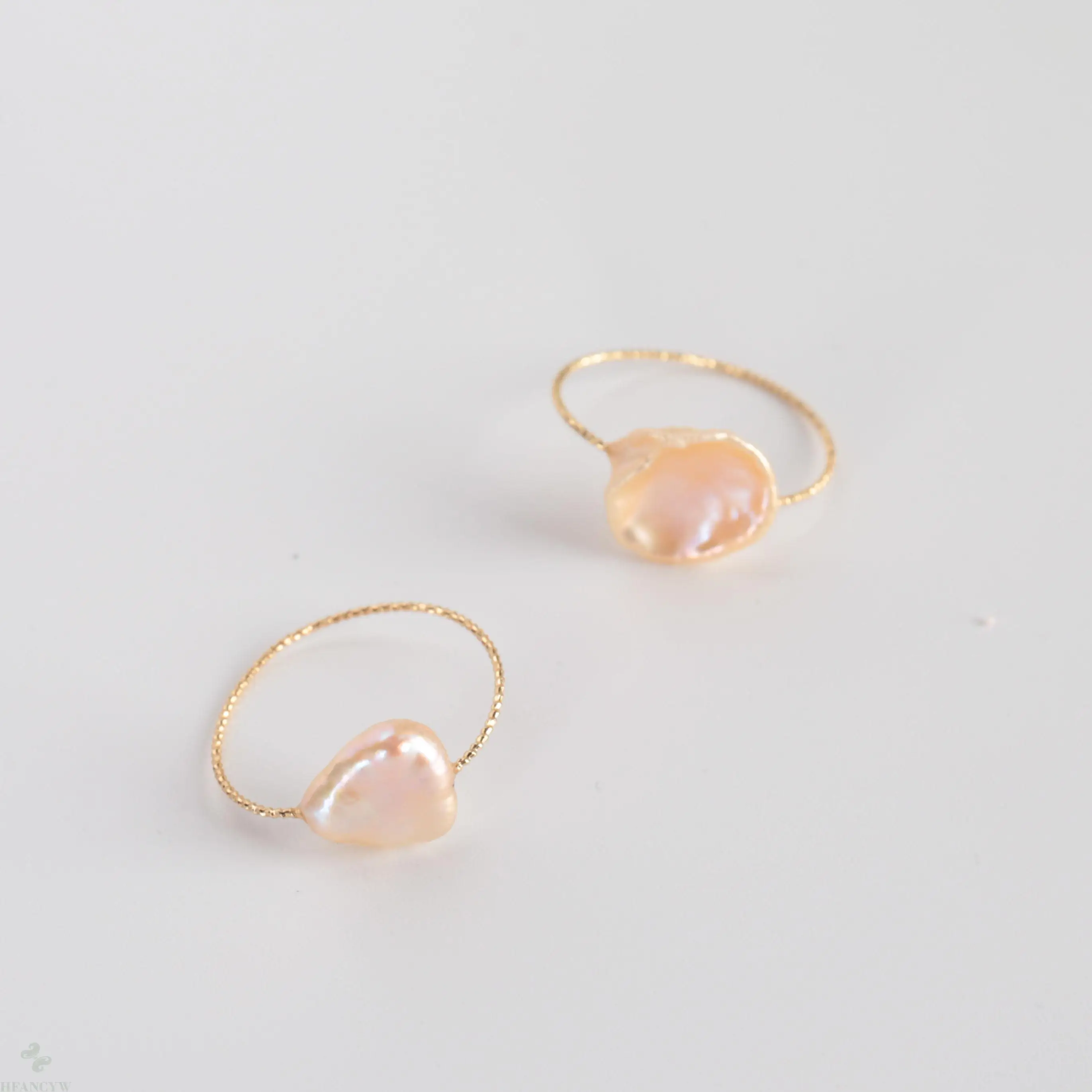 Белое жемчужное кольцо в стиле барокко 18 к 9-10 # ювелирные изделия ручной работы