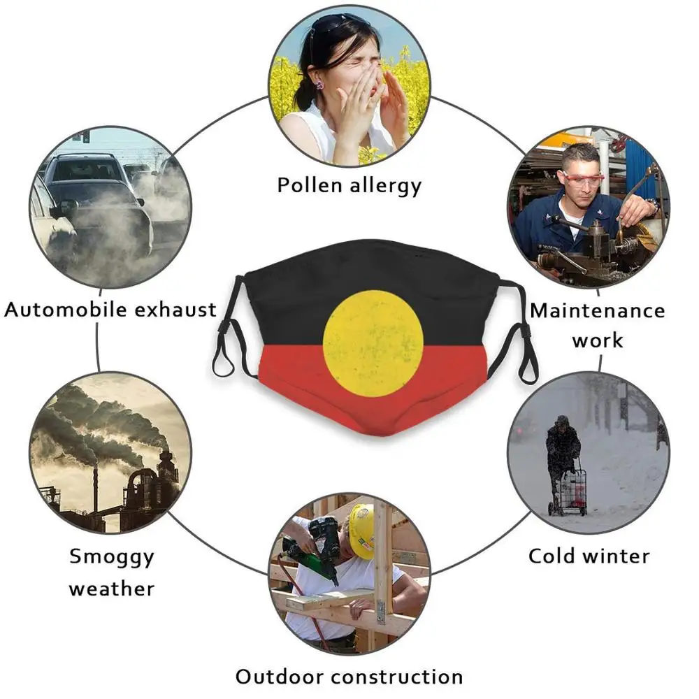 Маска для защиты от пыли с принтом флага аборигена