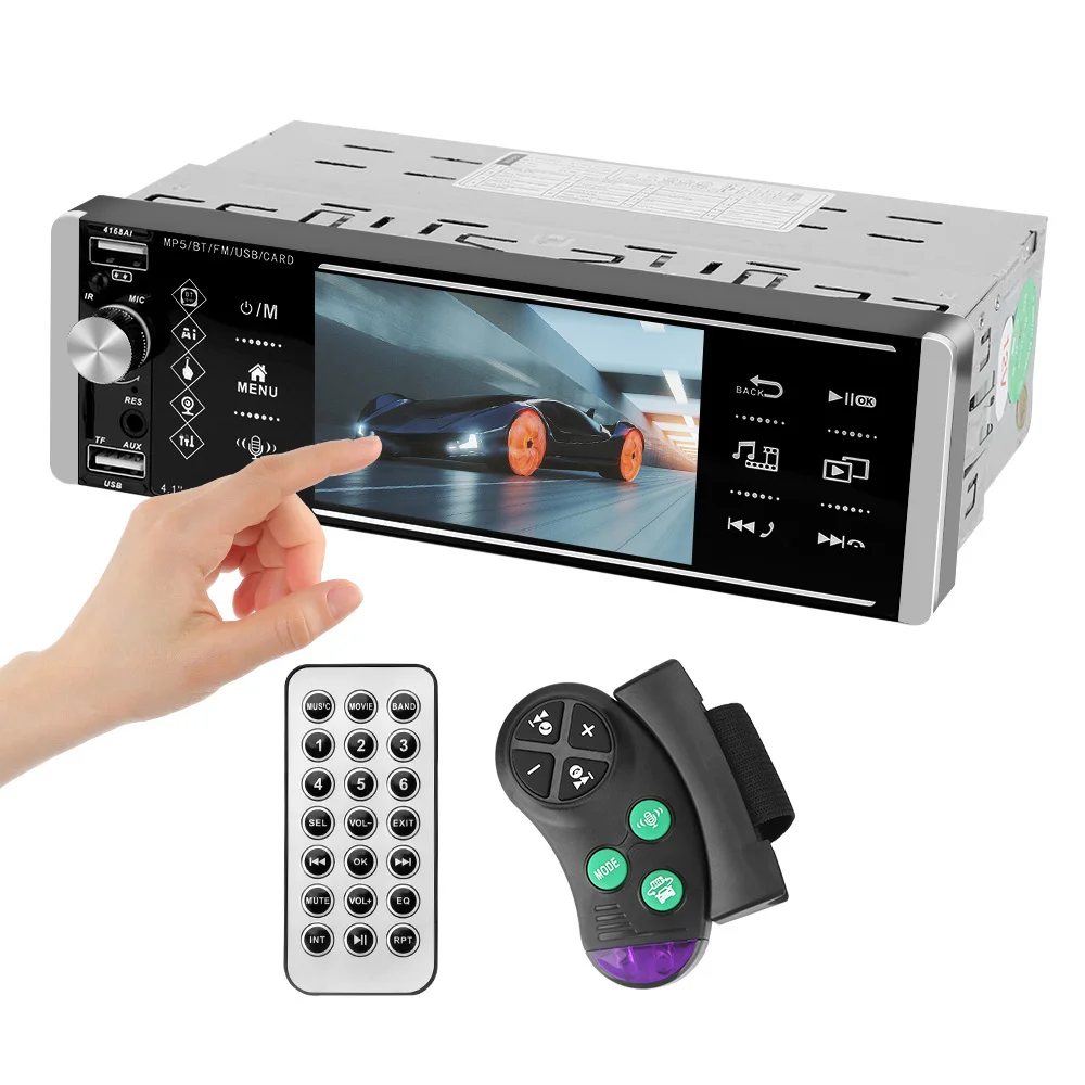 

LEEPEE Touch Car Radio Bidirectional Interconnection FM 3-USB Bluetooth-compatible AI Voice 1Din 4 Inch Mp5 Player