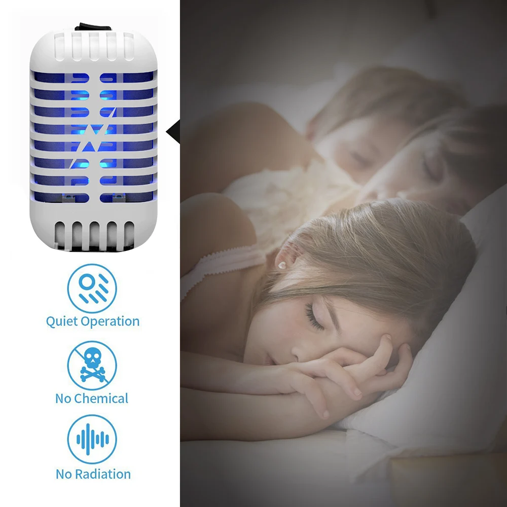 Household 2W Electric Mosquito Killer Lamp 360-400nm UV Light Attracts Flying Insects Bugs Mini LED Night with Storage Box | Лампы и