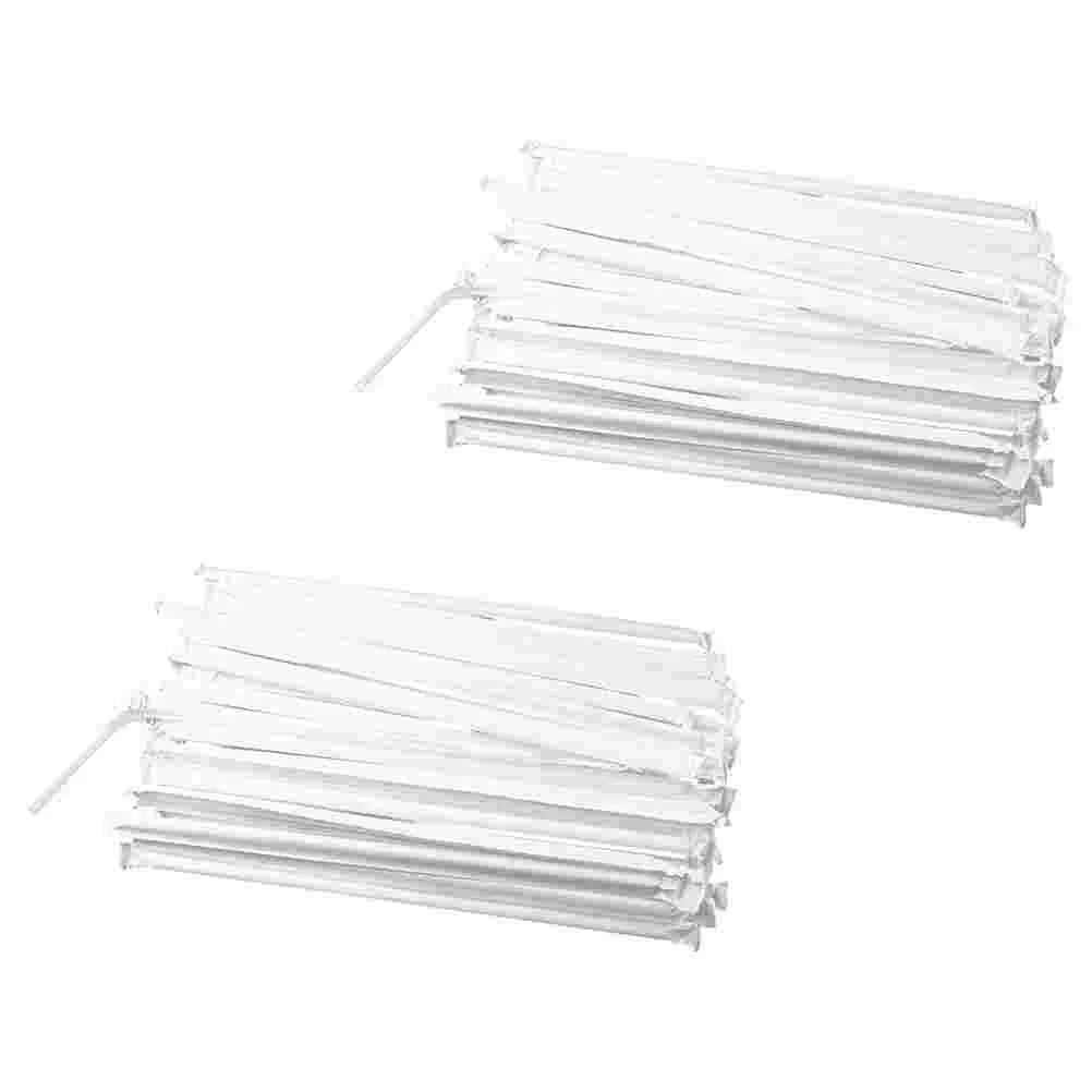 

400 шт. Гибкие прозрачные пластиковые соломинки