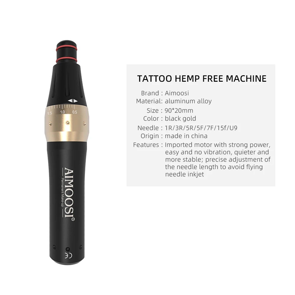 AIMOOSI M7 - профессиональная тату-машина высокого качества для микроблейдинга, татуировки тела, бровей, губ и ПМУ с иглой. Поставляется с постоянными расходными материалами.