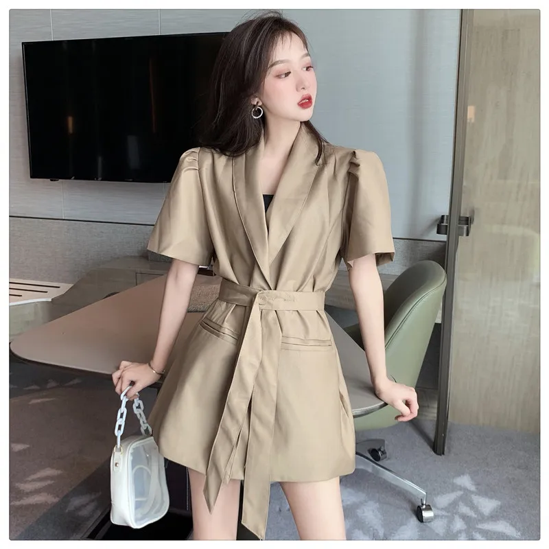 Сезон: весна лето костюм Блейзер ремень женские вечерние офис с высокой талией
