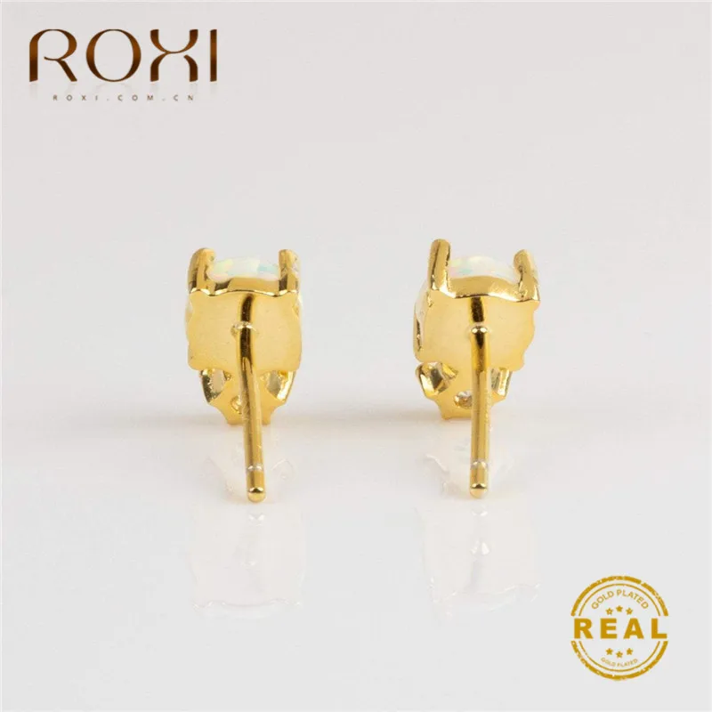 ROXI Мода Smalll милые серьги гвоздики круглые белые огненные опаловые для женщин