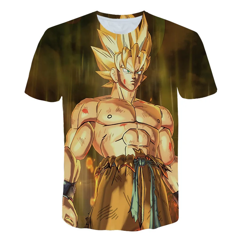 

2020 New Arrival Cool Anime cartoon 3d T Shirt Summer Fashionable Short Sleeve Tee Tops Men Anime DBZ Harajuku T-Shirts