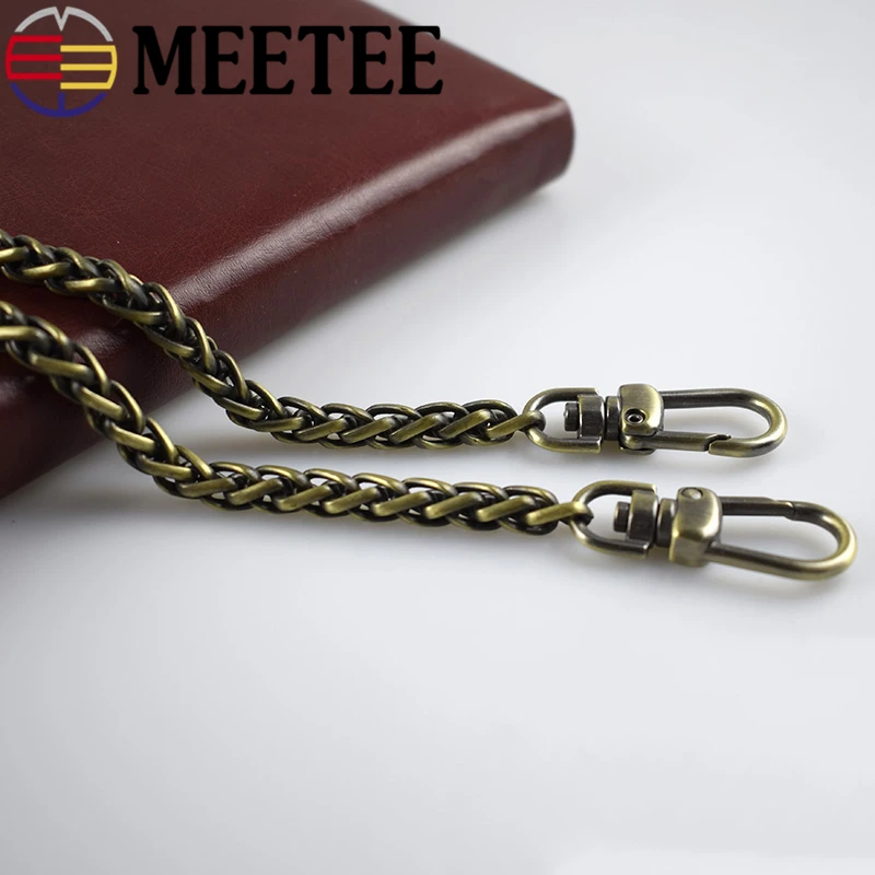 Meetee 7 мм ширина 50-130 см МЕТАЛЛИЧЕСКИЕ ремешки на цепочке для сумок сменные через