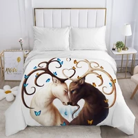 duvet cover with zipper comforter blanket quilt cover 220x24090135150 3d bedding animal yinyang deer