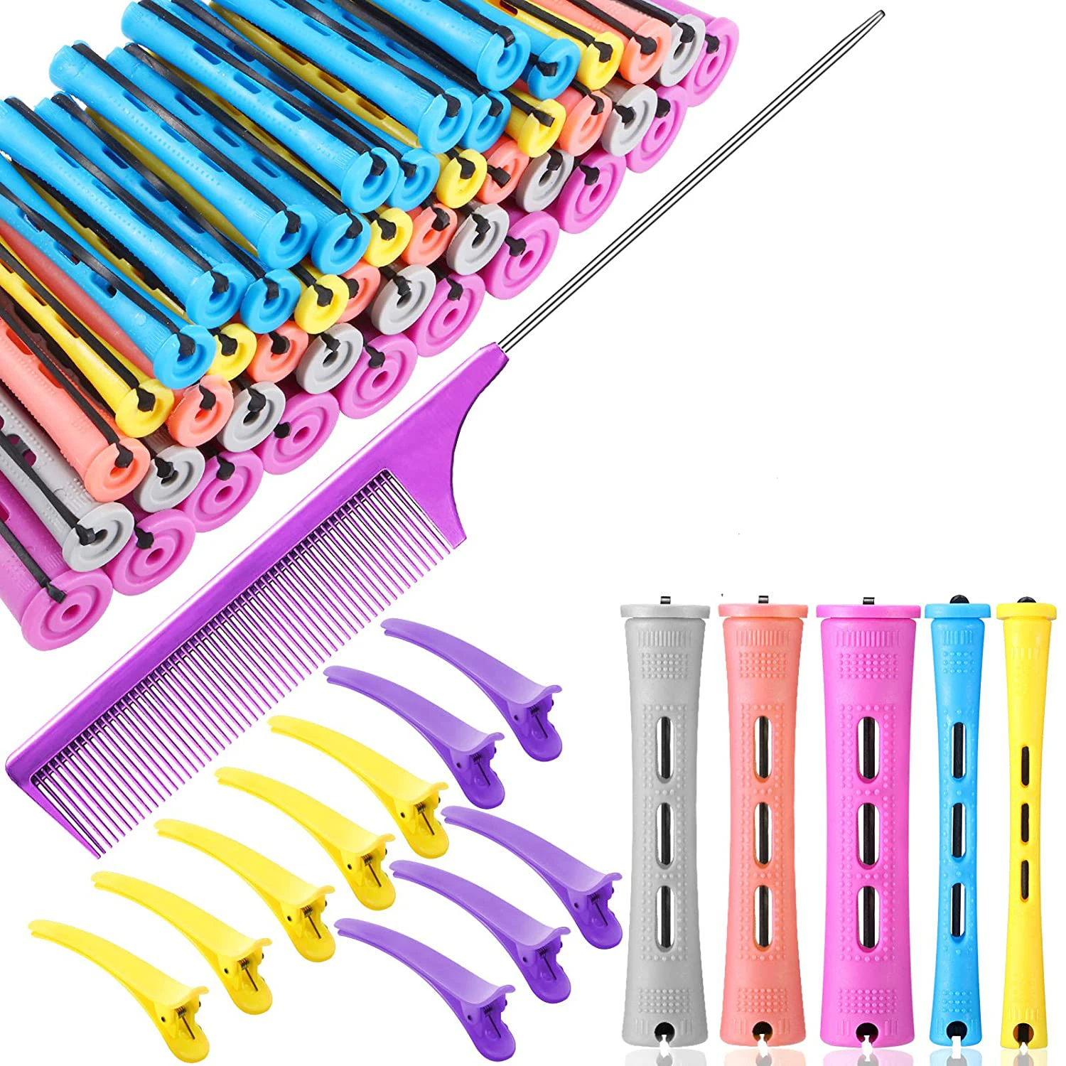 

Набор для завивки волос, 60 шт., короткие бигуди для завивки волос с треугольной сеткой