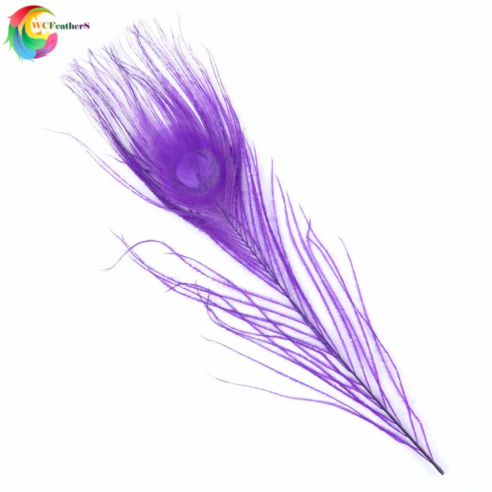 purple 10 шт., окрашенный Павлин, перо, натуральное, цветное перо, 25-30 см, украшение для свадьбы, дома, украшение, аксессуары для творчества - Цвет: purple
