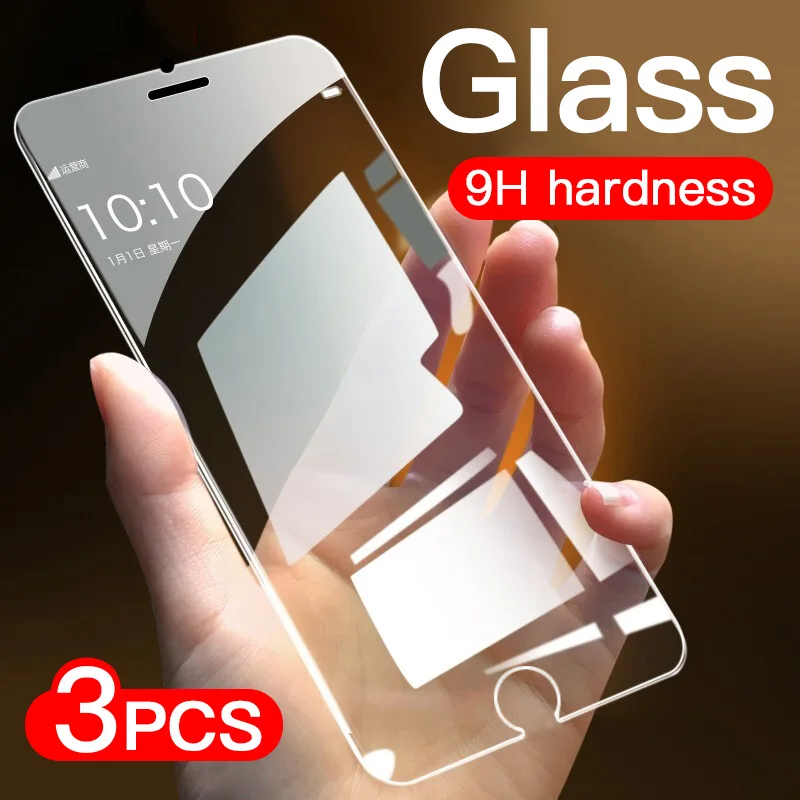 Закаленное стекло для iPhone 11 Pro Max X XS XR 7 8 6 6s Plus 5 5S SE 2 2020 3 шт. | Мобильные телефоны и