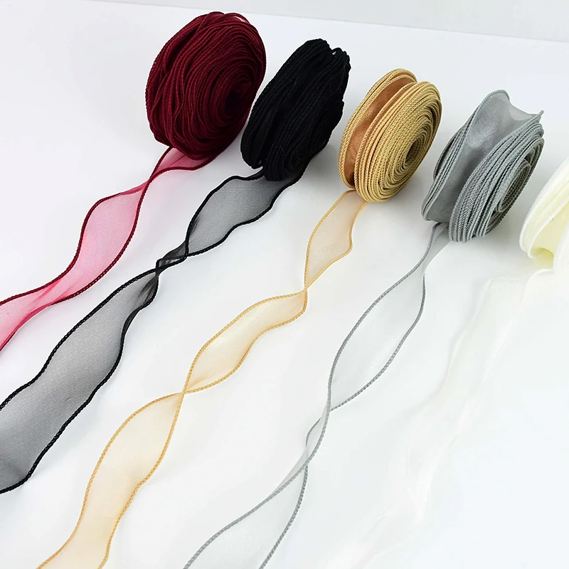 

10 Yards 3cm Curling Ribbons Snow Yarn Organza Ribbon Wedding Birthday Christmas Party Supplies Gift Wrapping Bowknot DIY Crafts