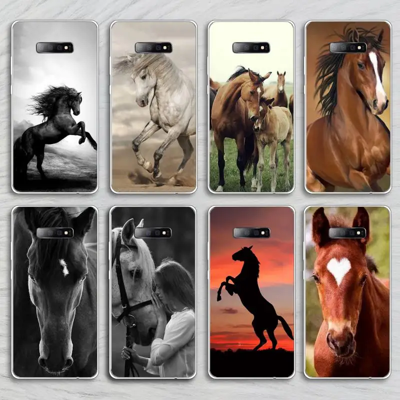 

Horse Animal Running cool Phone Case Transparent for Samsung A71 S9 10 20 HUAWEI p30 40 honor 10i 8x xiaomi note 8 Pro 10t 11