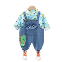 new spring autumn baby clothes children boys long sleeve shirt overalls 2pcsset toddler sport costume kids cartoon clothing