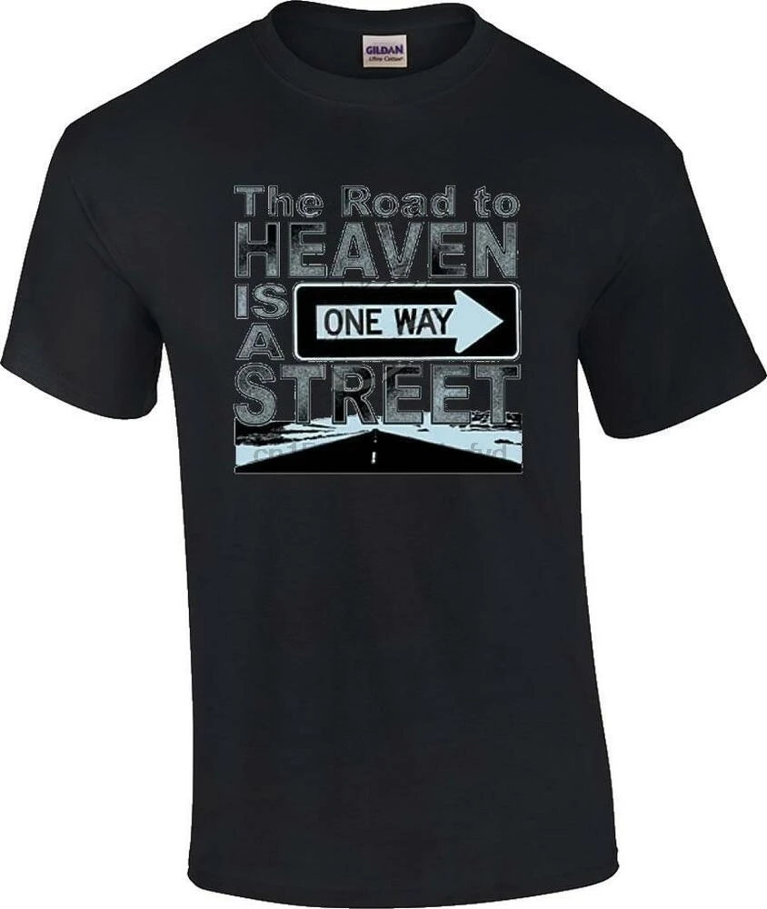 Христианская дорога на небеса-это односторонняя уличная религиозная футболка |