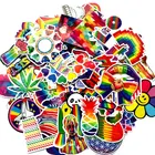 60 шт., радужные наклейки, упаковка, водонепроницаемый ПВХ чемодан, мотоцикл, бутылка для воды, велосипед, классные забавные граффити, детские наклейки, игрушка