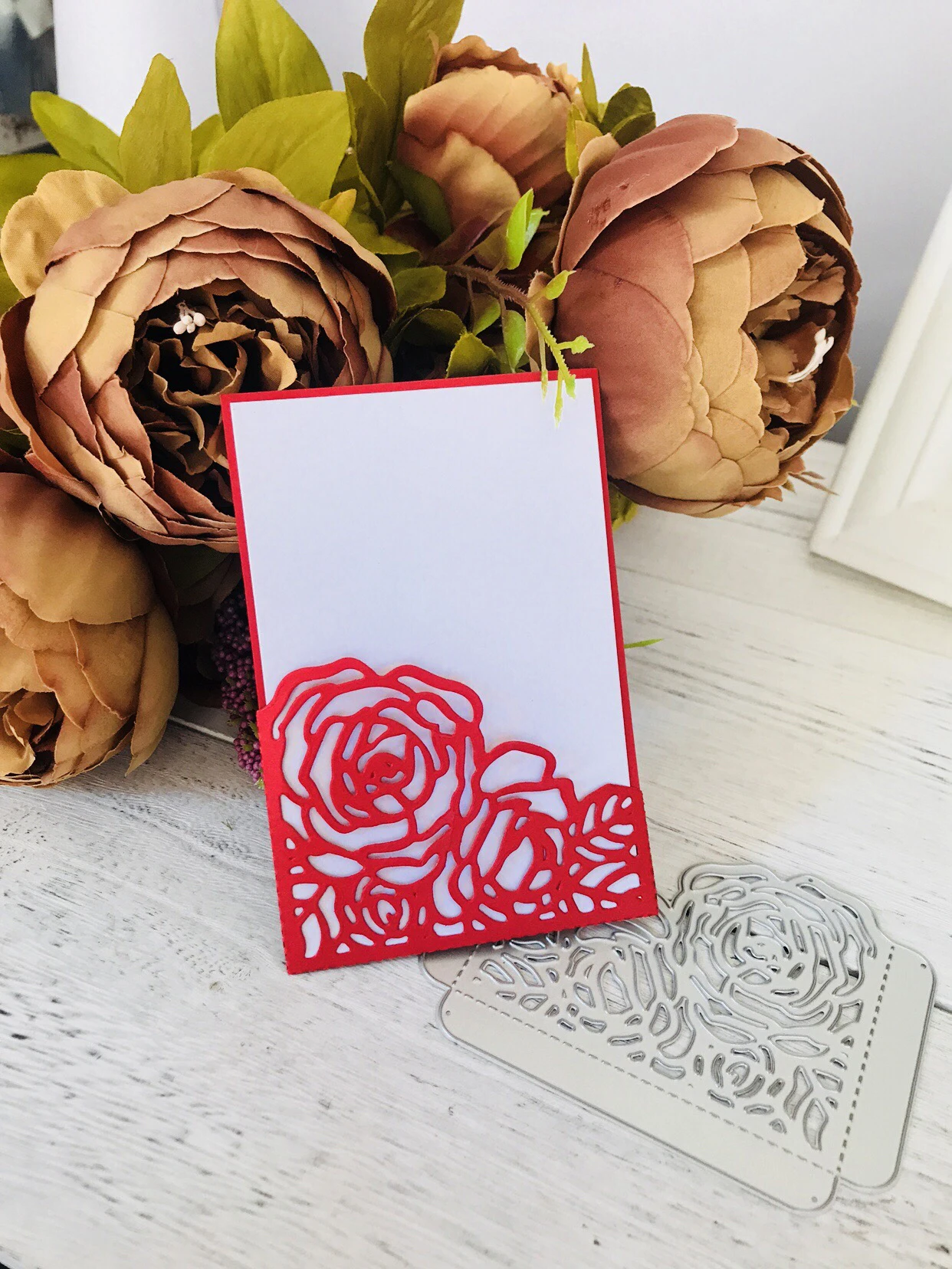 Роза карманные металлические Вырубные штампы Свадебный конверт рукоделие