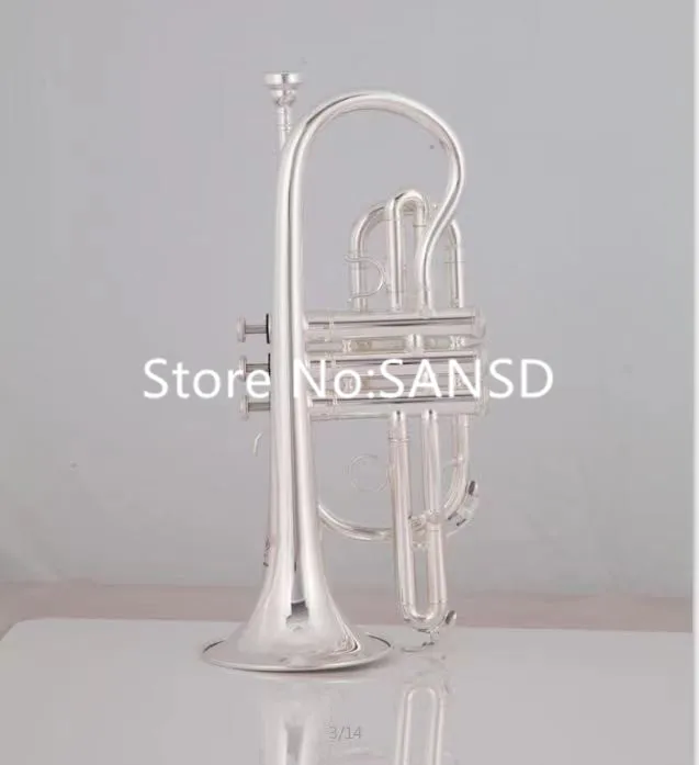 Профессиональный музыкальный инструмент с чехлом рог Bb посеребренный | Корнет