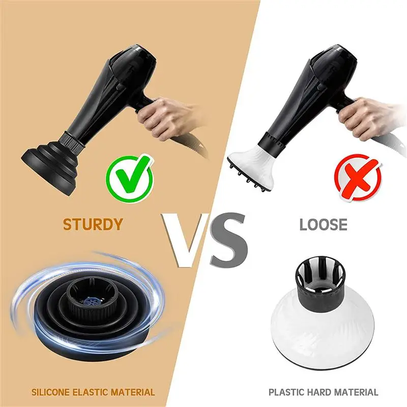 

1 Pair Silicone Hair Dryer Diffusers Folding Hair Blow Diffusers Folding Silicone Portable Hair Dryer Hair Blow Diffusers