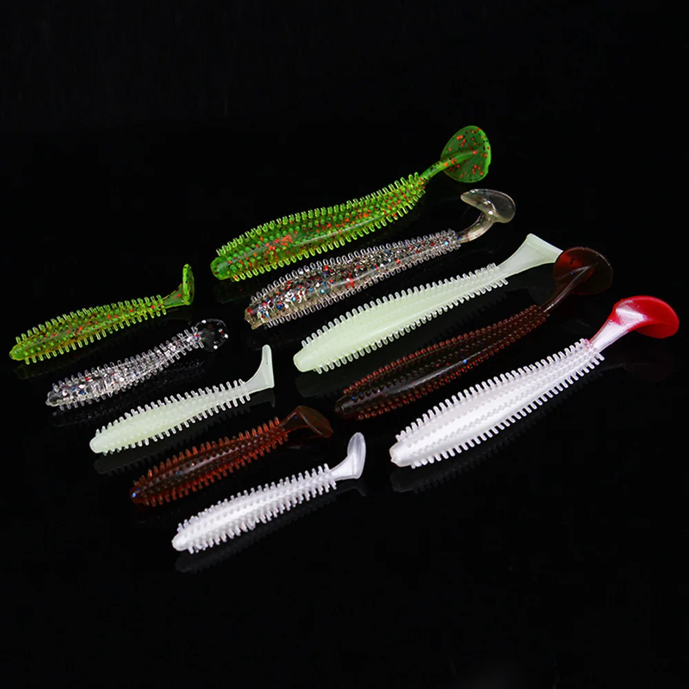 

10Pcs Soft Lure Worm for Fishing 6cm 9cm Fishing Lures Shad T-tail Soft Bait Aritificial Silicone Lures Bass Pike Fishing Tackle