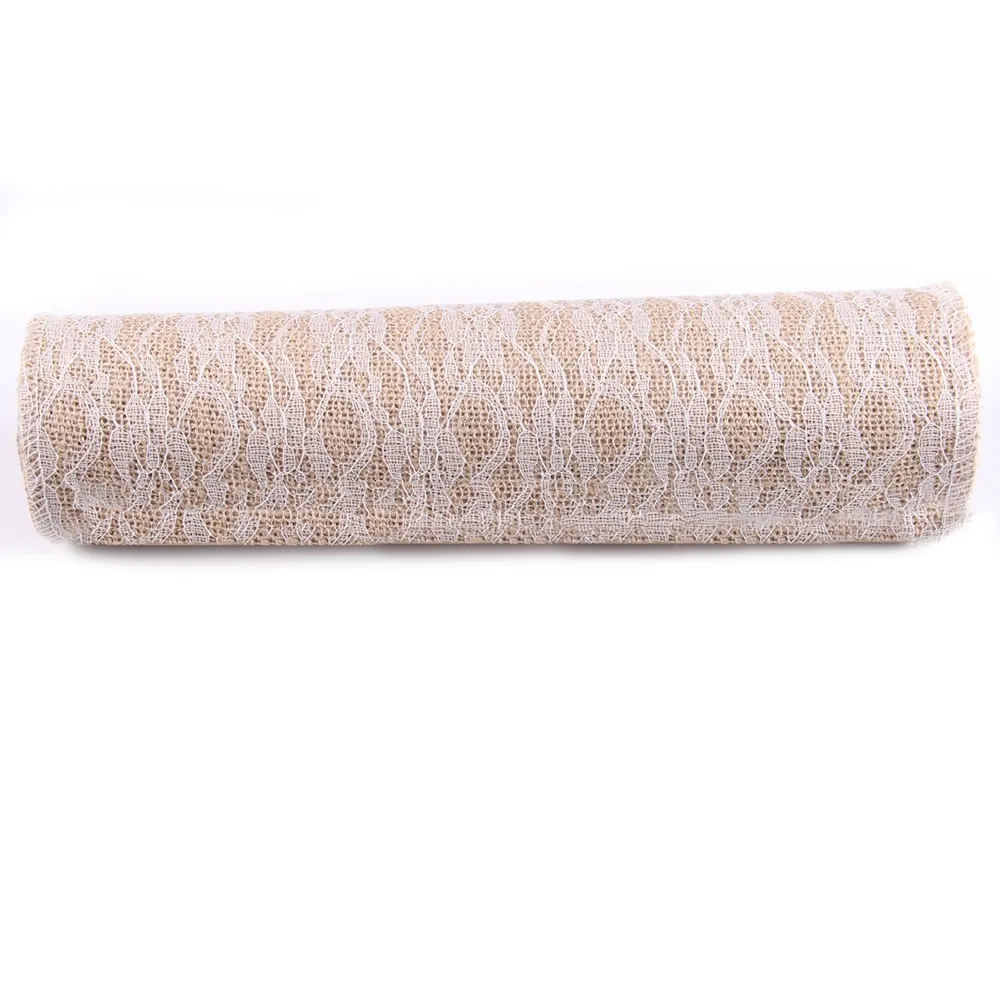 Мешковины день рождения настольный бегун винтажная кружевная скатерть для стола