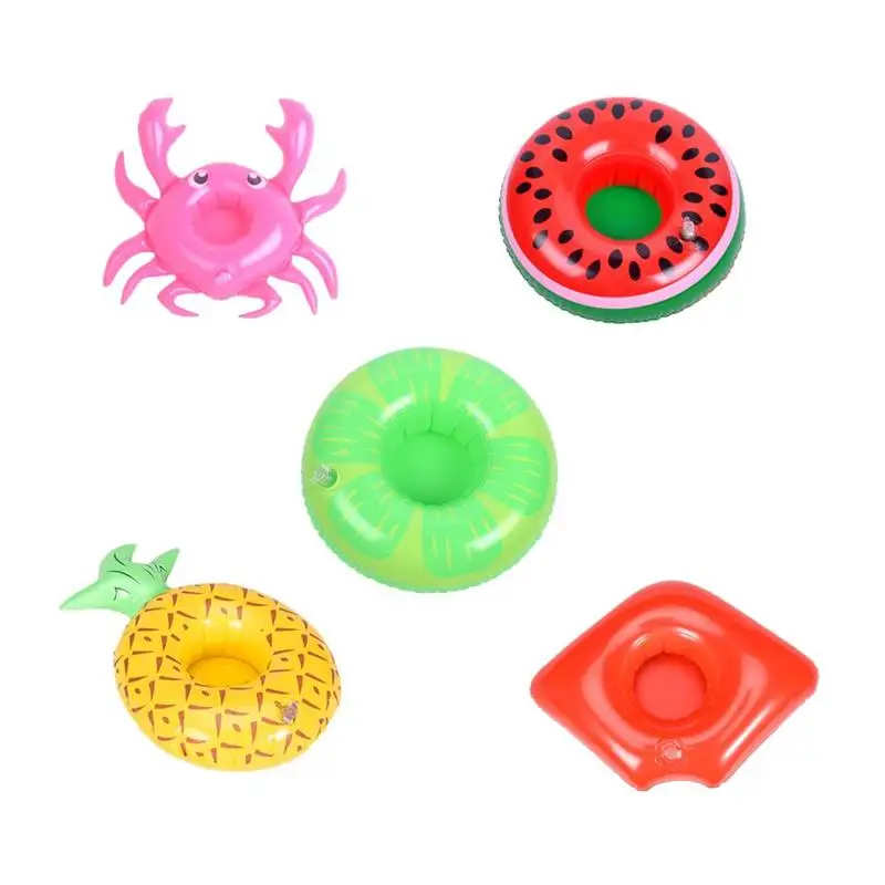 

5 Pcs Inflatable Drink Holders Drink Floaties for Pool Parties Floating Cup Holder Fashionable Football Inflating Water Tray