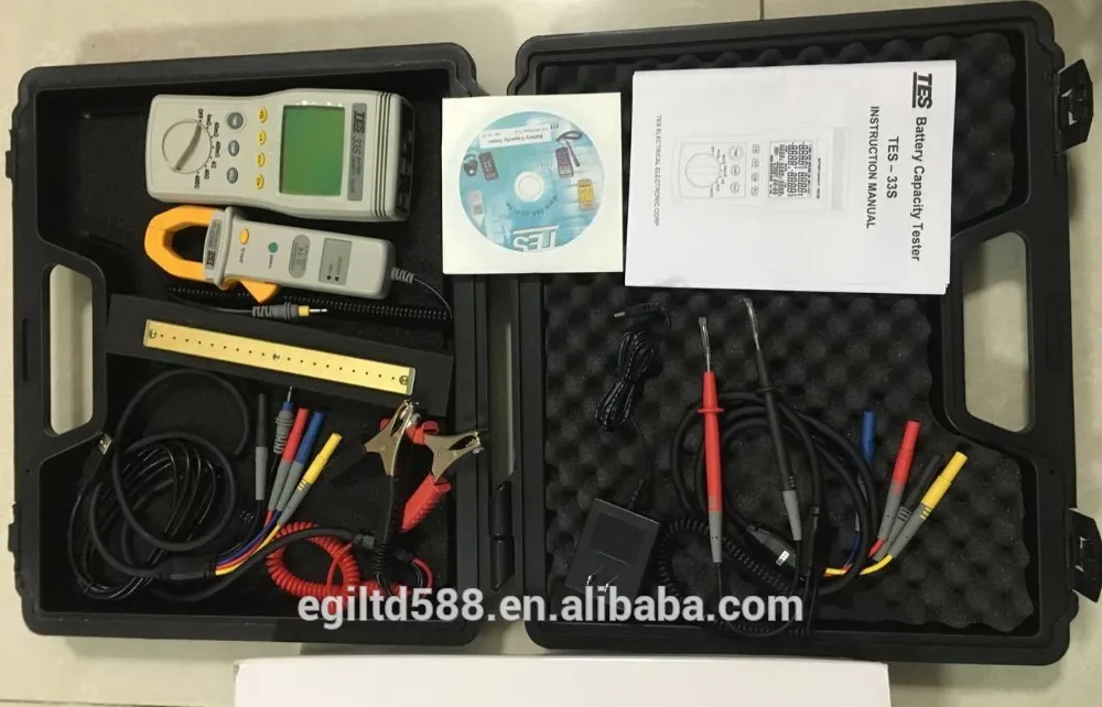 

TES 33S Battery Capacity 0 to 1200AH RS232 PC Interface TES-33S Battery Capacity Tester