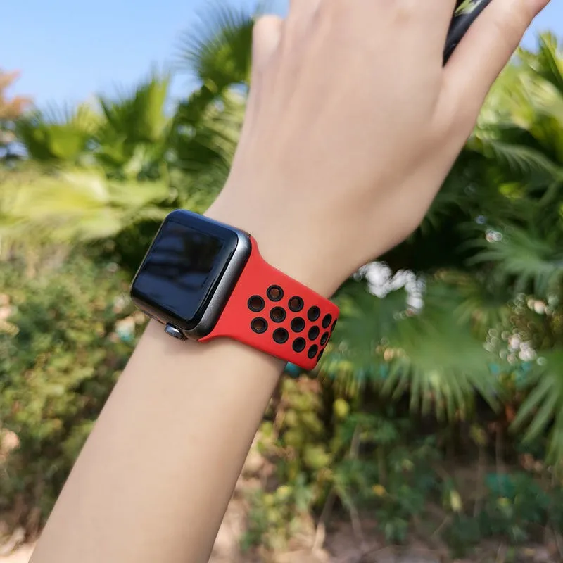 Ремешок силиконовый для Apple Watch Band 44 мм 40 38 42 спортивный браслет iWatch Series 7 6 SE 5 4 3 45 41 |