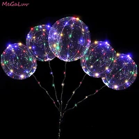 5set 20inch luminous transparent bobo bubble balloons valentine wedding birthday party decor colorful led string light up ballon