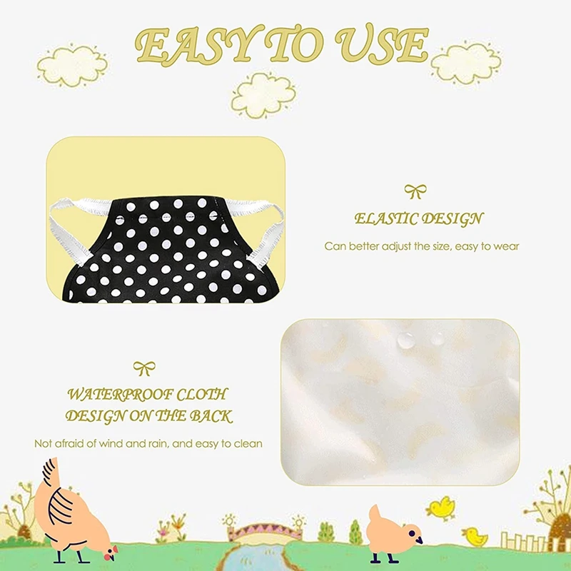 3 Pieces Chicken Saddle Jacket Hen Apron Feather Fixer Poultry Wing Back Cover With Elastic Straps Suit | Дом и сад