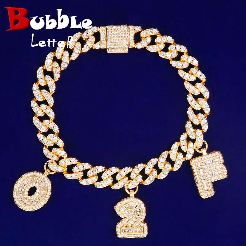 

10MM Custom Name Cuban Bracelet Gold Color Hip Hop Men Jewelry