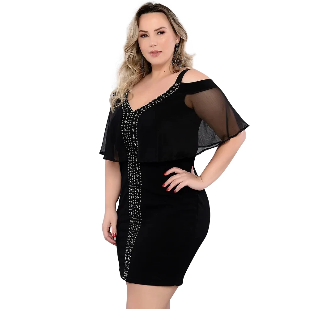 6XL размера плюс сексуальное платье женское весеннее элегантное с v-образным