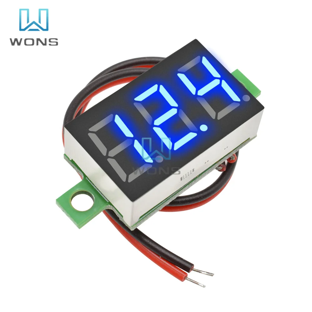 

Mini 0.36 Inch 0.36'' DC 4.7-32V 3 Digit Display Voltmeter Red/Blue/Gree/White Mini LED Digital Panel Volt Voltage Meter Tester