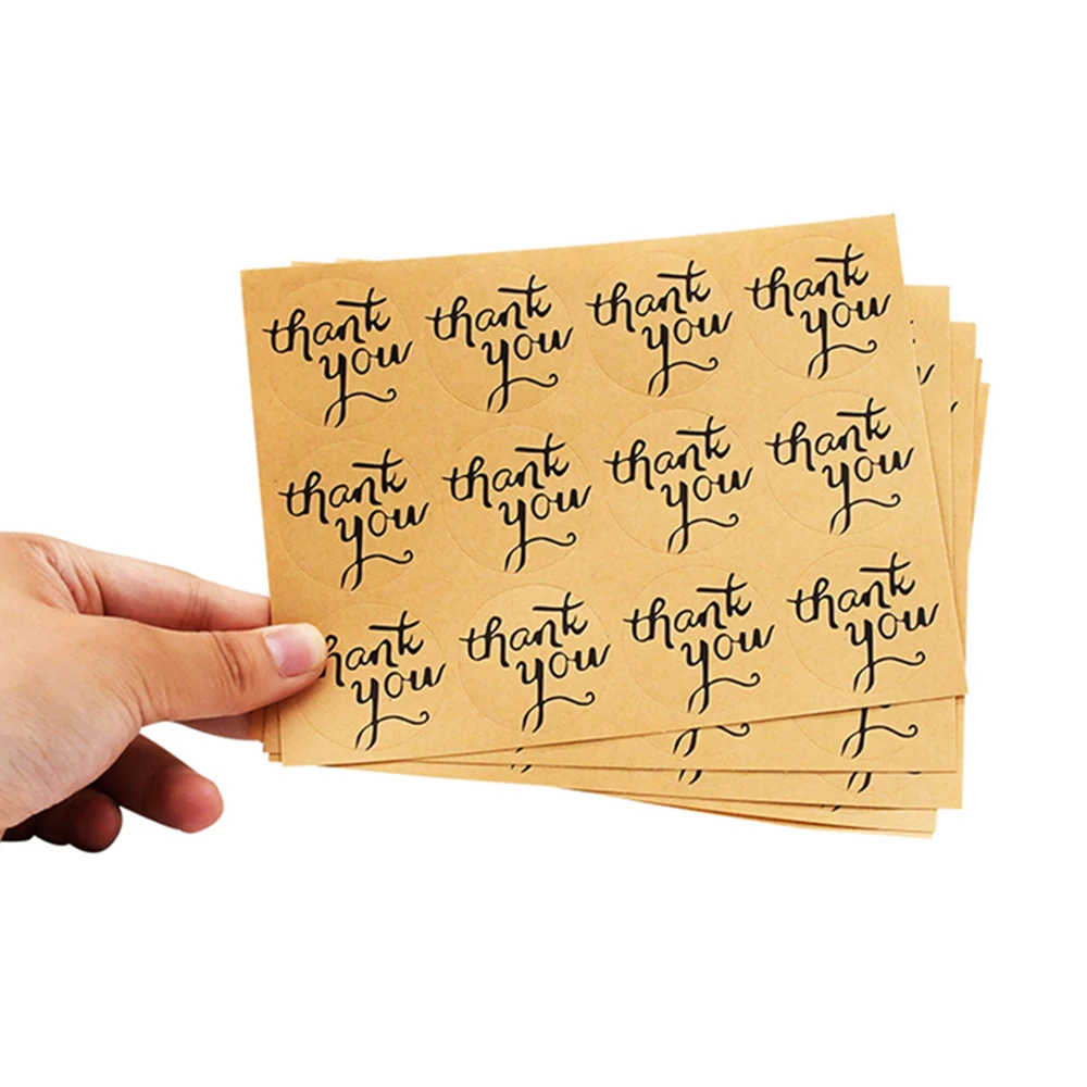 

60 шт Спасибо наклейки этикетки для печати 3,5 см Крафт декоративный бумажный стикер для украшения ручной работы, свадебный подарок этикетки ...