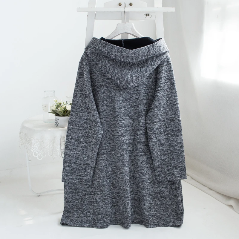 Женская ночная рубашка длинный халат с шапкой внутри флисовый Халат | одежда