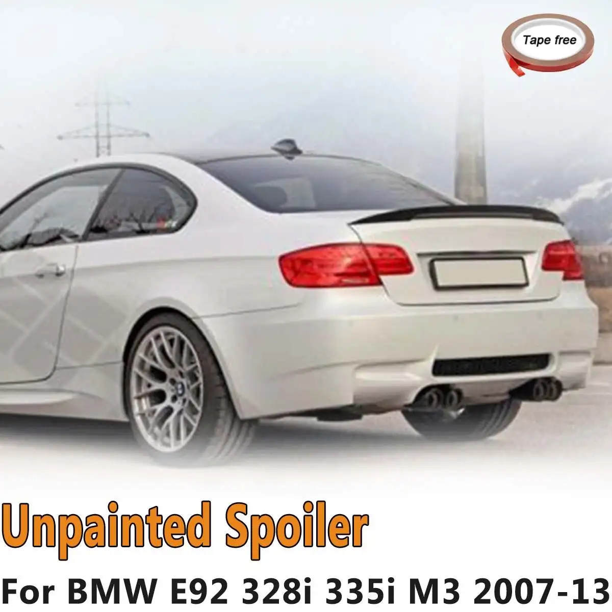 

Праймер серый высокий удар задний багажник гоночный спойлер крыло для BMW E92 Coupe 328i 335i M3 2Dr 2007-2013