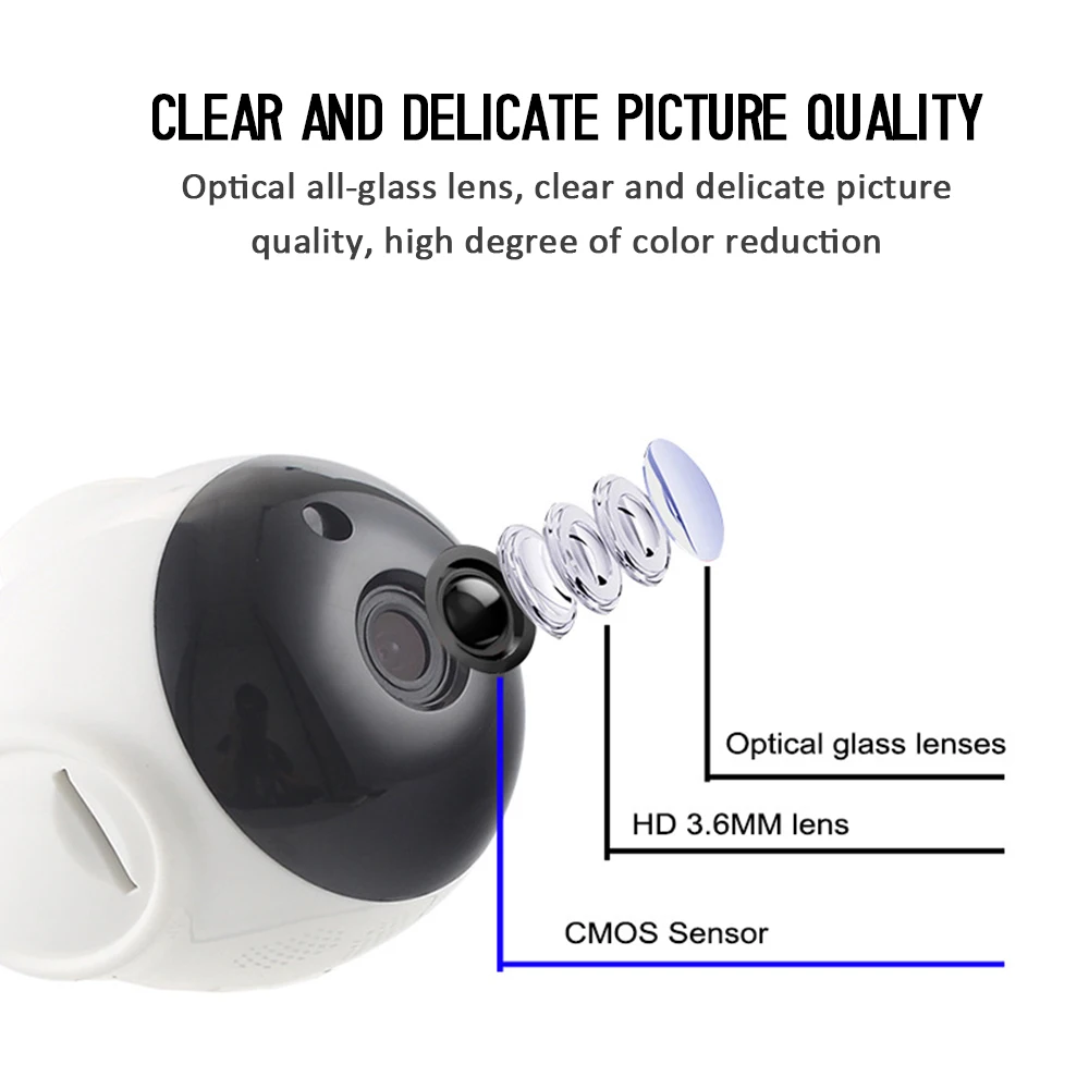 720P Мини панорамирование наклона сети домашнего видеонаблюдения IP камера ИК