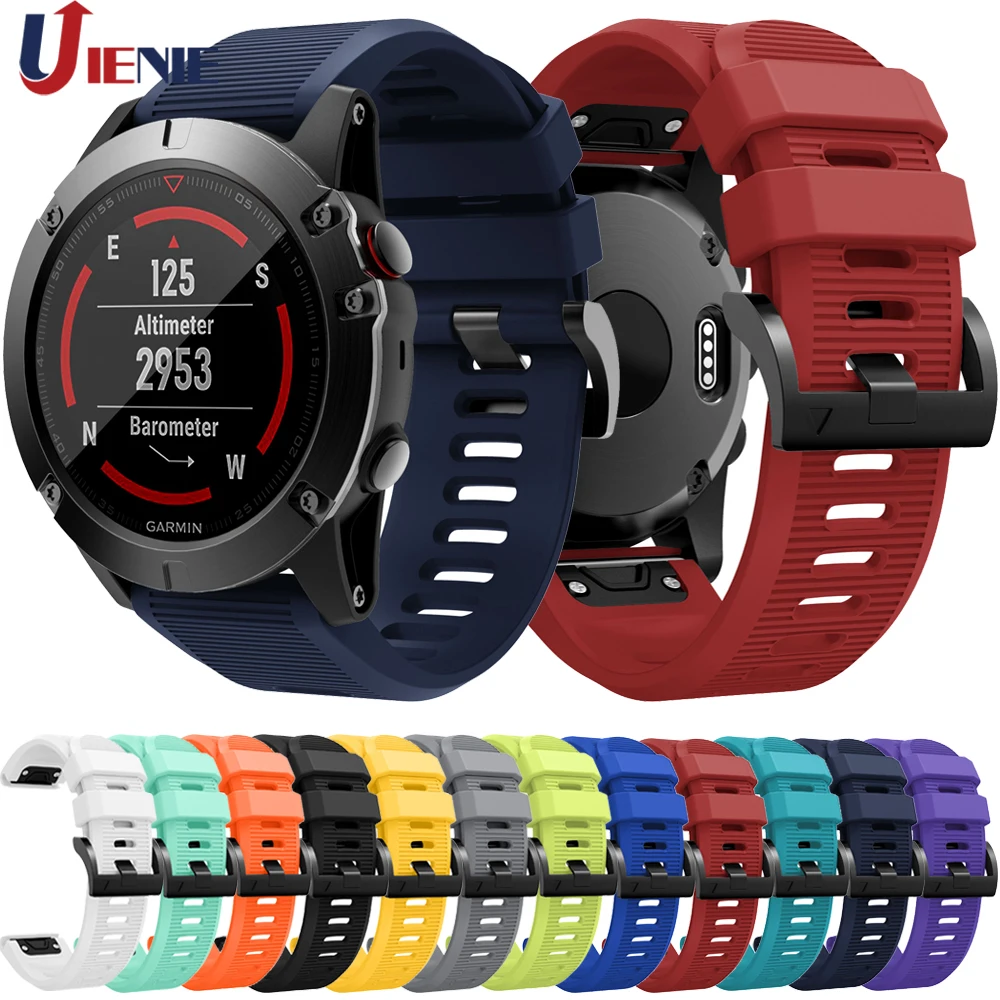 Ремешок силиконовый для Garmin Fenix 5/5s/5x Plus/6/6s/6x Pro быстросъемный спортивный браслет