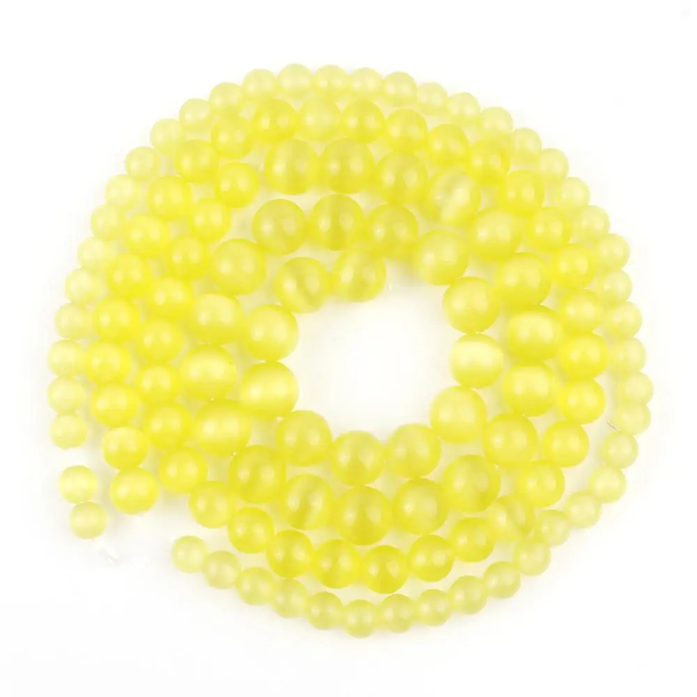 Бусины из желтого стекла для изготовления ювелирных изделий кошачий глаз 4/6/8/10/12