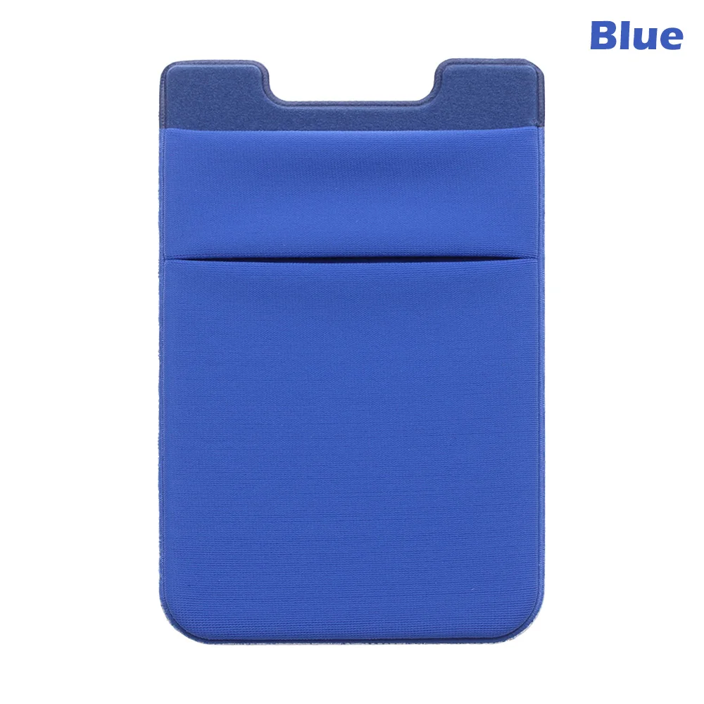 blue Новинка, 1 шт., унисекс, Модный Эластичный кошелек для мобильного телефона, держатель для сотового телефона, чехол, лайкра, клейкая наклейка, карман, кредитный ID держатель для карт - Цвет: blue