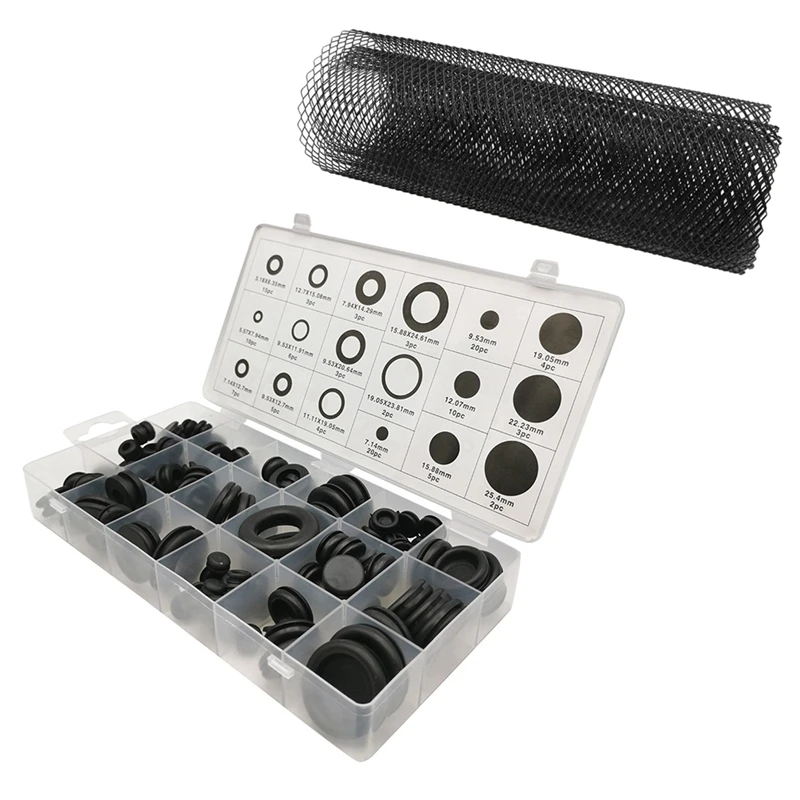 

1 Pcs Metal Truck Car Grille Mesh Sheet Grid Rhombic Grill & 125 Pcs Nitrile Rubber O-Ring Gasket Ring Assortment Kits