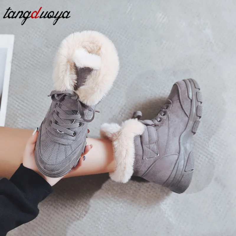 Теплые плюшевые кроссовки женские зимние ботинки femme hiver коллекция 2020 года