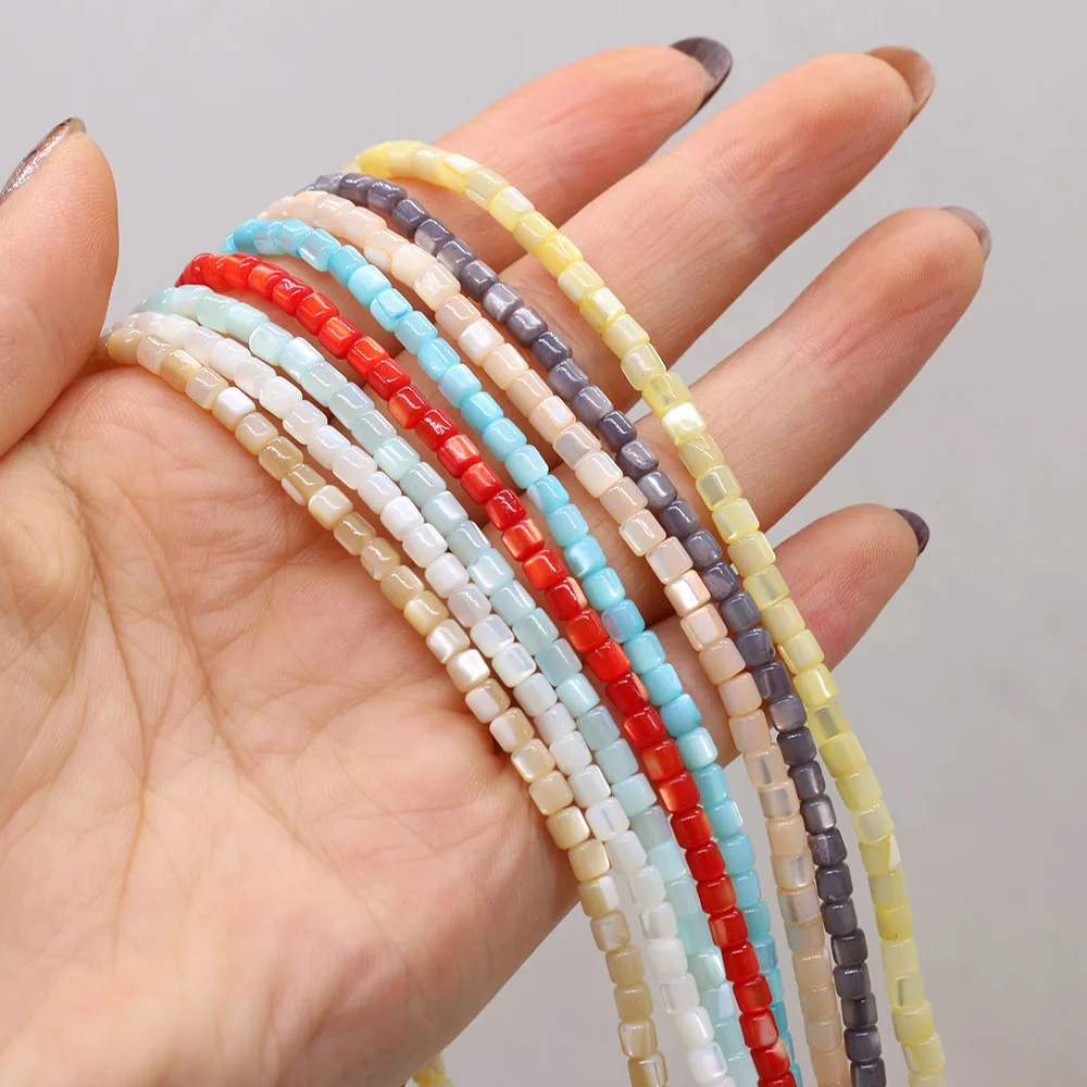

2021 Best-selling Wholesale Natural Freshwater Shell Cylindrical Beads for Jewelry Making DIY Necklace Bracelet 3.5x3.5mm Gift