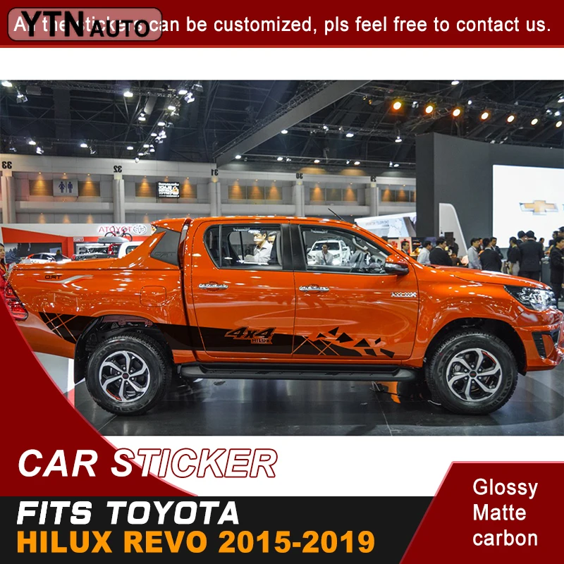 Автомобильные наклейки для toyota hilux revo 2011 2019 2 шт. полоса боковой двери 4x4 полоски