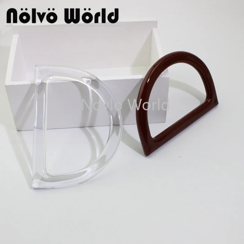 

Прозрачная кофейная пластиковая ручка для кошелька, 2-10-20 шт., 12x8,5 см, прозрачная ручка для сумочки, пластиковые ручки для женских вязаных сум...