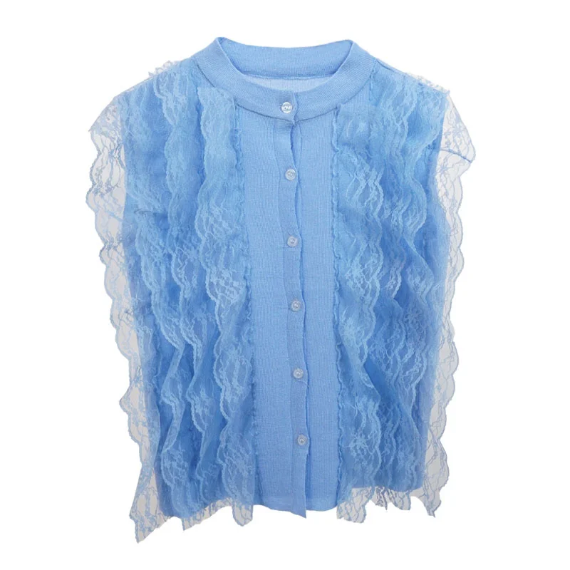 

Summer New Korean Style Lace Vest Women's Sleeveless Outer Wear Silk Top Summer Thin Fashion fafa_ootd