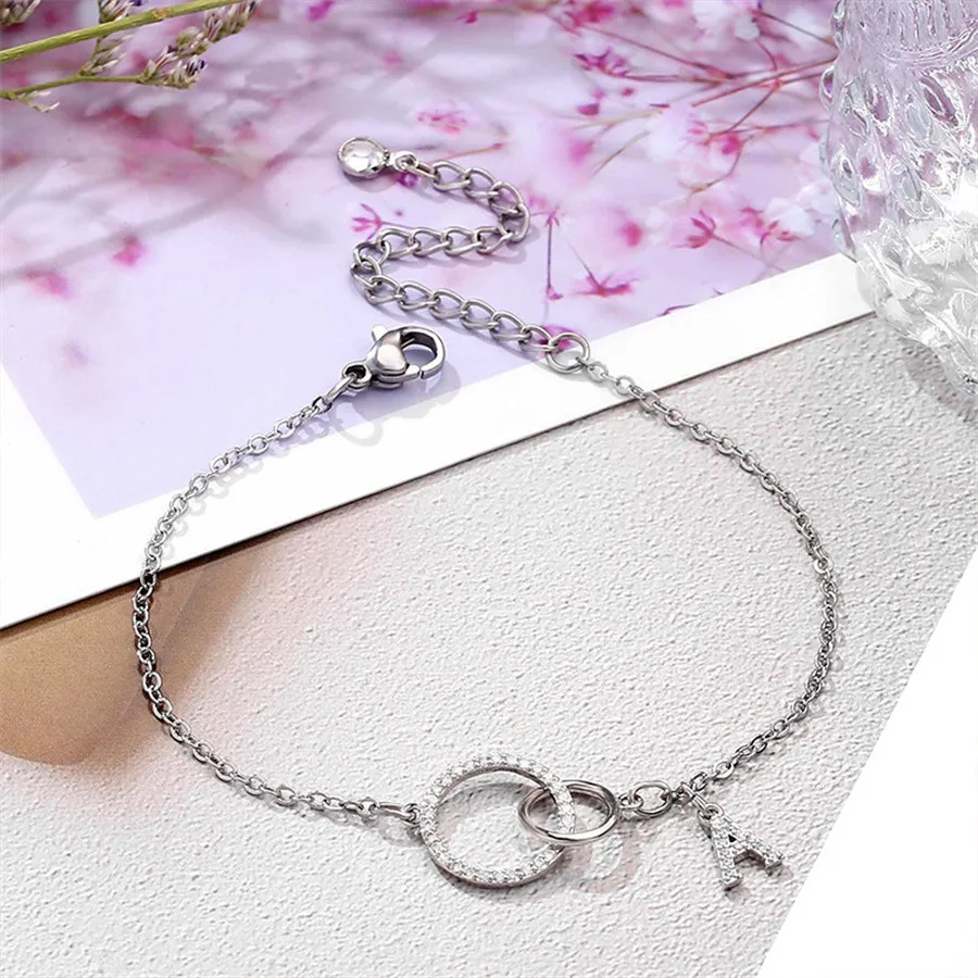 

2021 New Hot Style Bracelet Copper Plating Platinum Letter Pendant Buckled Simple Tail Chain Style Bracelet Can Be Wholesale