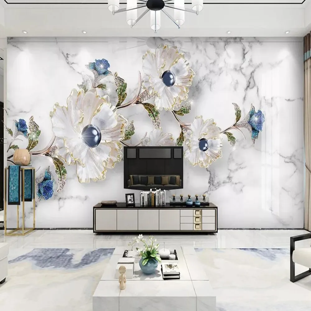 

Milofi Большие Настенные обои Фреска 3D тисненые украшения цветок гостиная, спальня фон обои